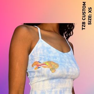 Floral blunt tank crop top size xs